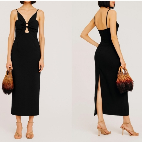 New Torn By Ronny Kobo Anna Crepe Black Dress Spring 2025 Size Small NWT - Picture 1 of 10